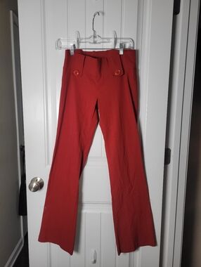 Lipsy Low rider Y2K Red Flared Pants.  Size Medium